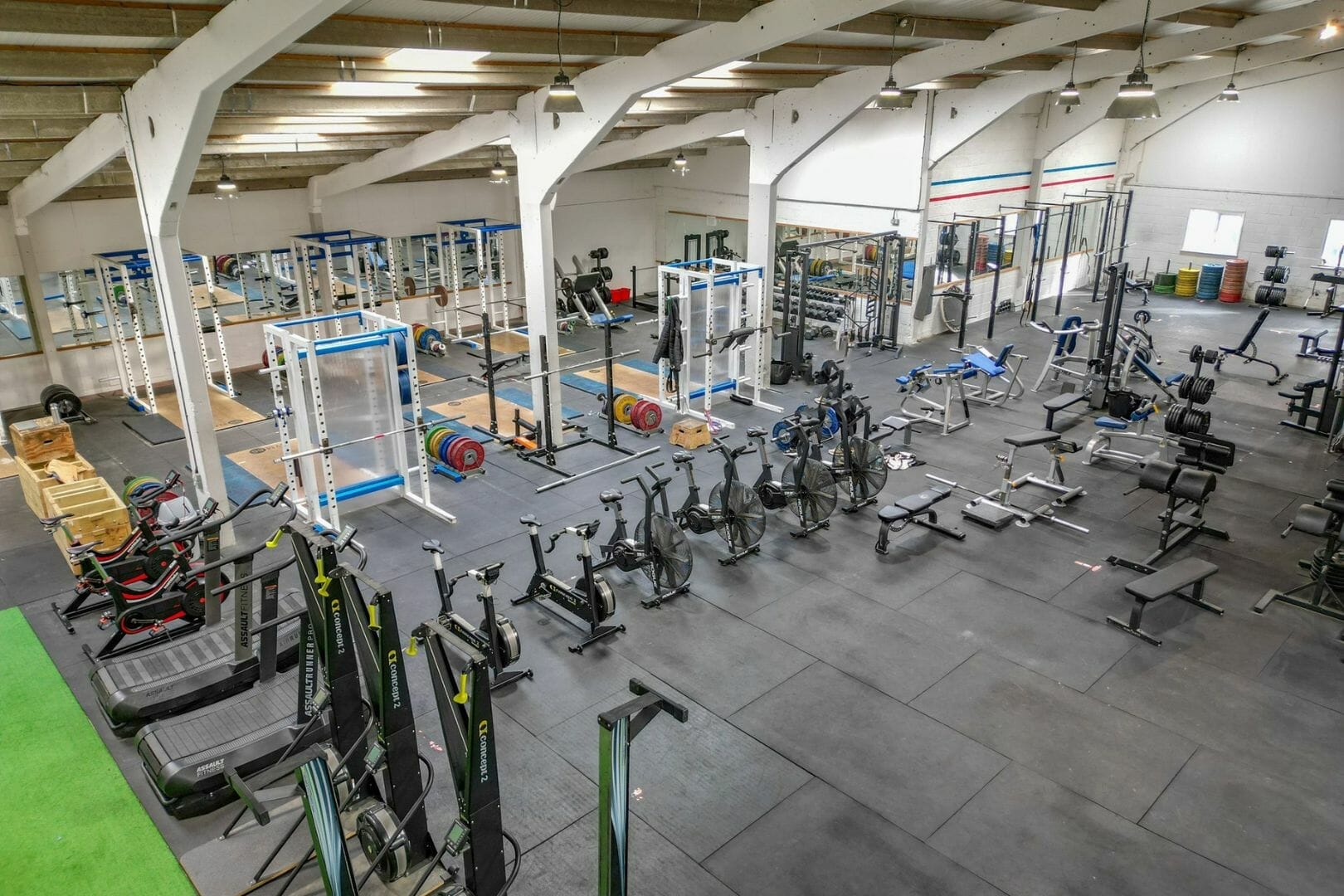 High up view of the gym